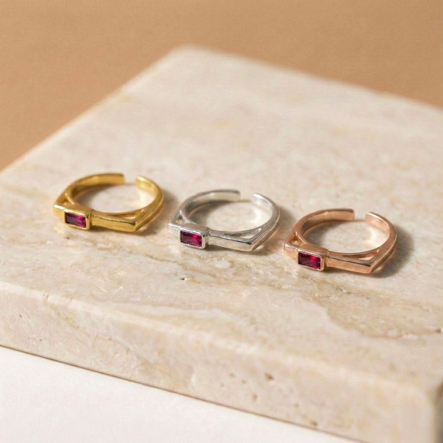 Oceanic Geometric Bridge Yüzük