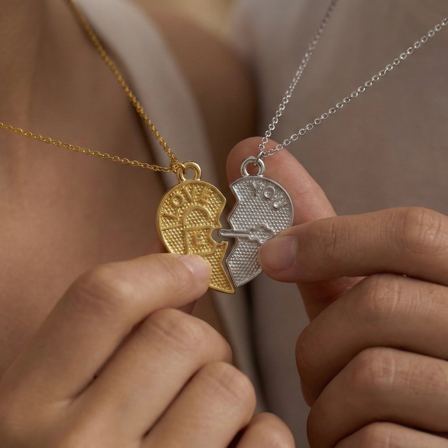 Love & You Çift Kolyesi Seti