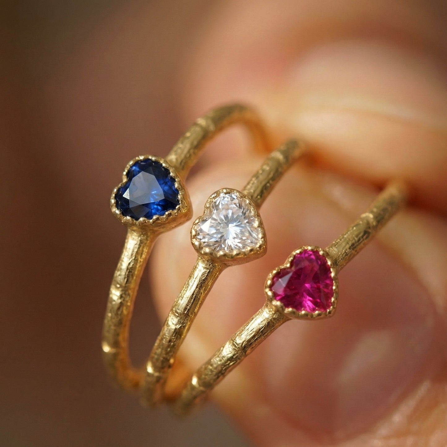 Petite Blue Heart Yüzük